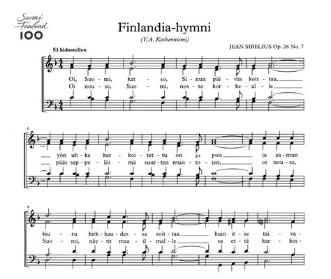 finlandia hymni nuotit
